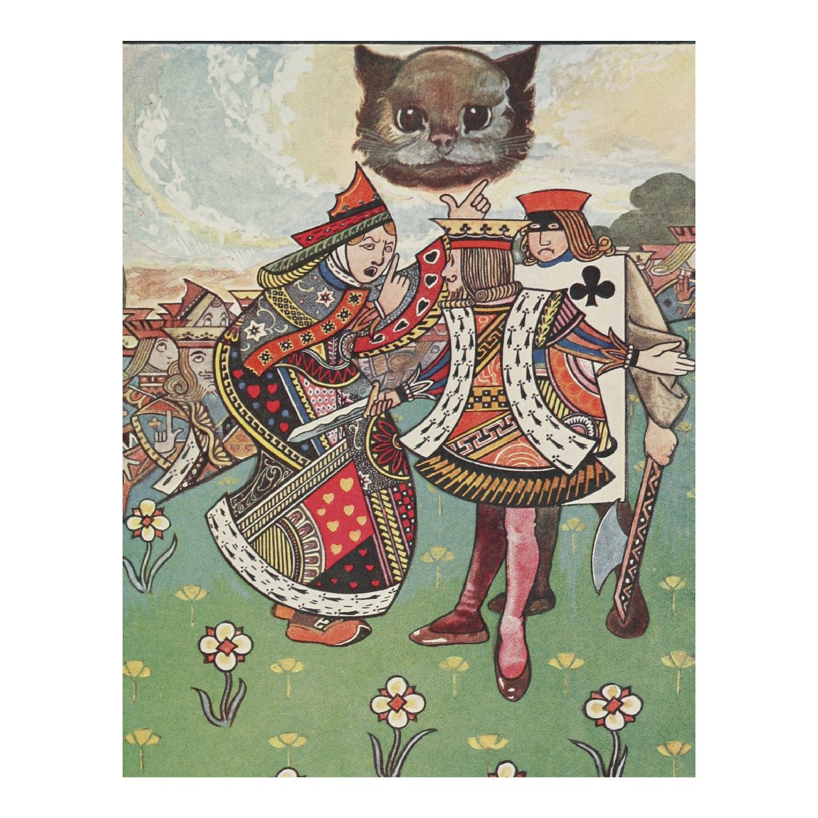 Decorative "Alice in Wonderland Collection: Cheshire Cat" by Lewis Carroll Poster | High - Quality Print | Repositionable Adhesive - Pasquín