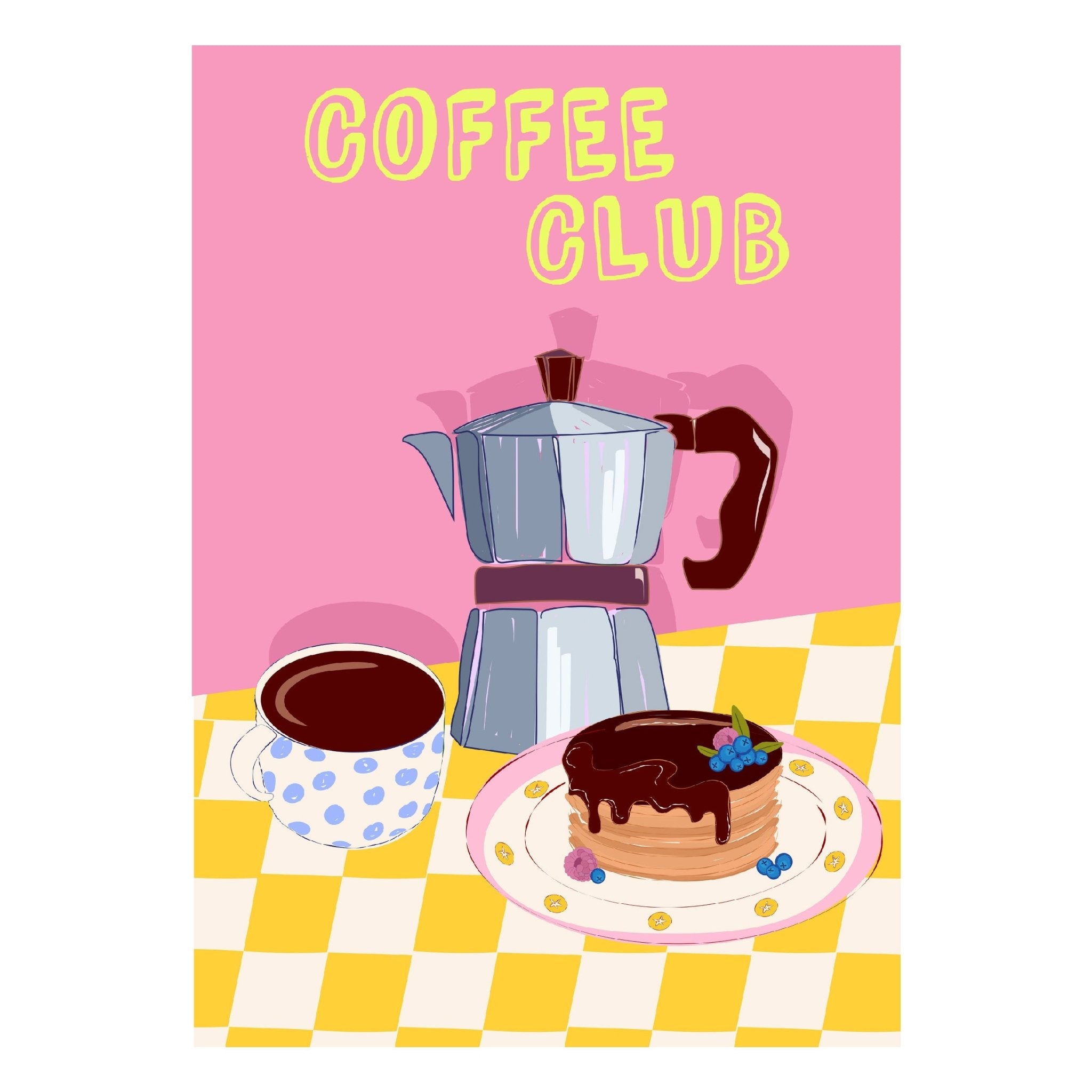 Decorative "Bon Appetit Collection: Coffee Club" Poster | High - Quality Print | Repositionable Adhesive - Pasquín