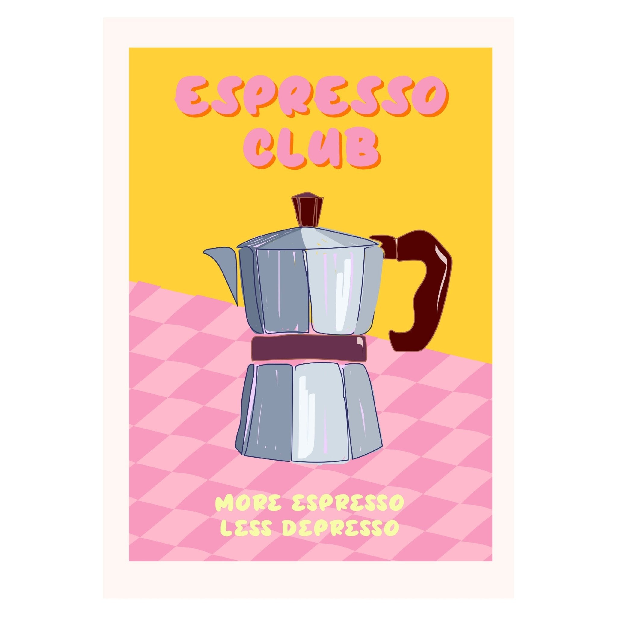 Decorative "Bon Appetit Collection: Espresso Club" Poster | High - Quality Print | Repositionable Adhesive - Pasquín
