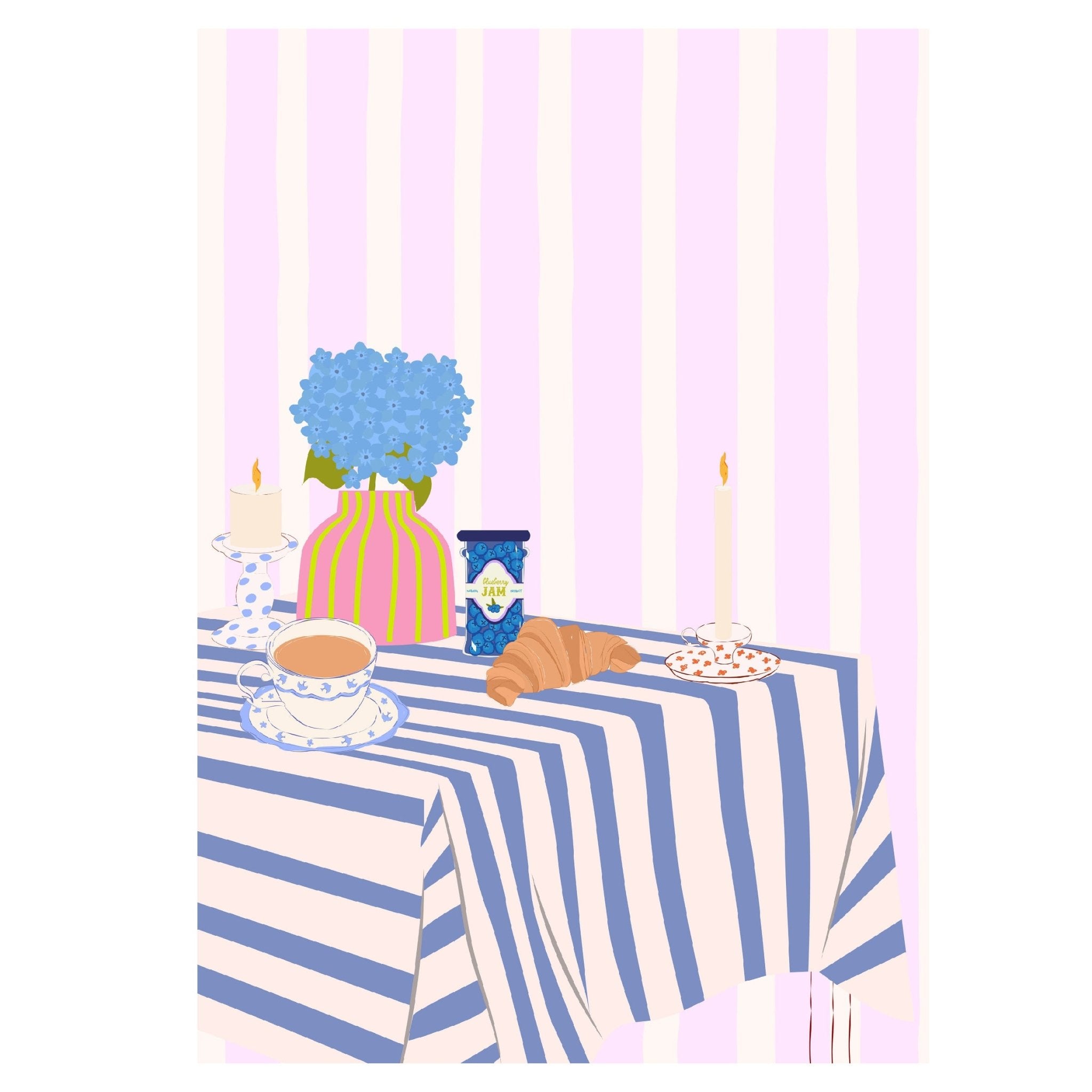 Decorative "Bon Appetit Collection: Pastel, Petals and Poetry" Poster | High - Quality Print | Repositionable Adhesive - Pasquín