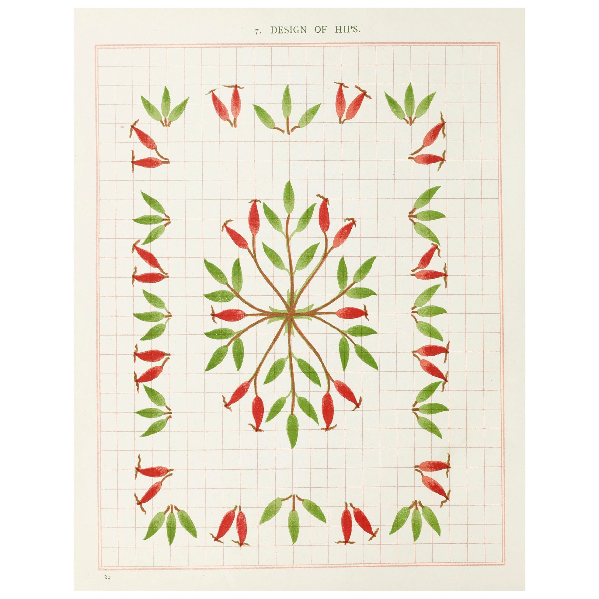 Decorative "Brushwork Plate 07 (1903)" by Marion Hudson Poster | High - Quality Print | Repositionable Adhesive - Pasquín