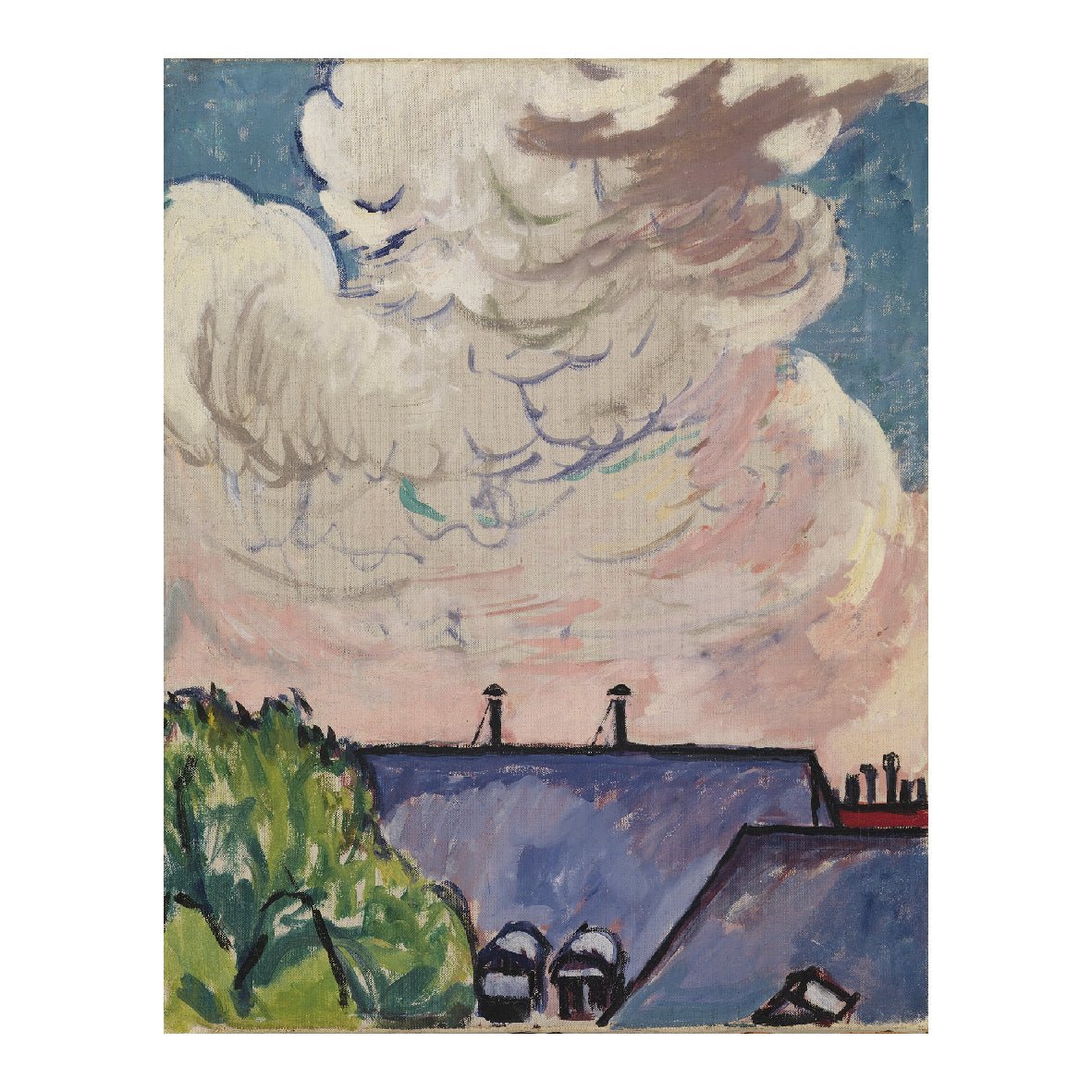 Decorative "Clouds (1910 - 1912)" by Henry Lyman Saÿen Poster | High - Quality Print | Repositionable Adhesive - Pasquín