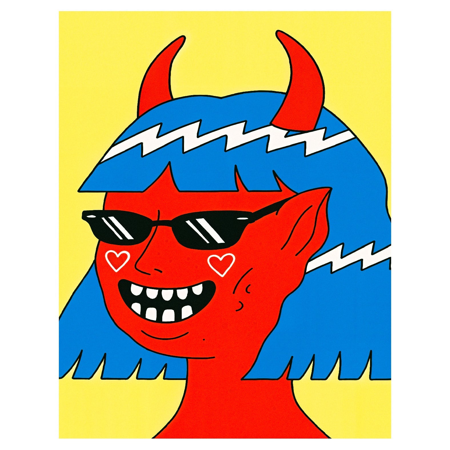 Decorative "Devil's Smile" Poster | High - Quality Print | Repositionable Adhesive - Pasquín