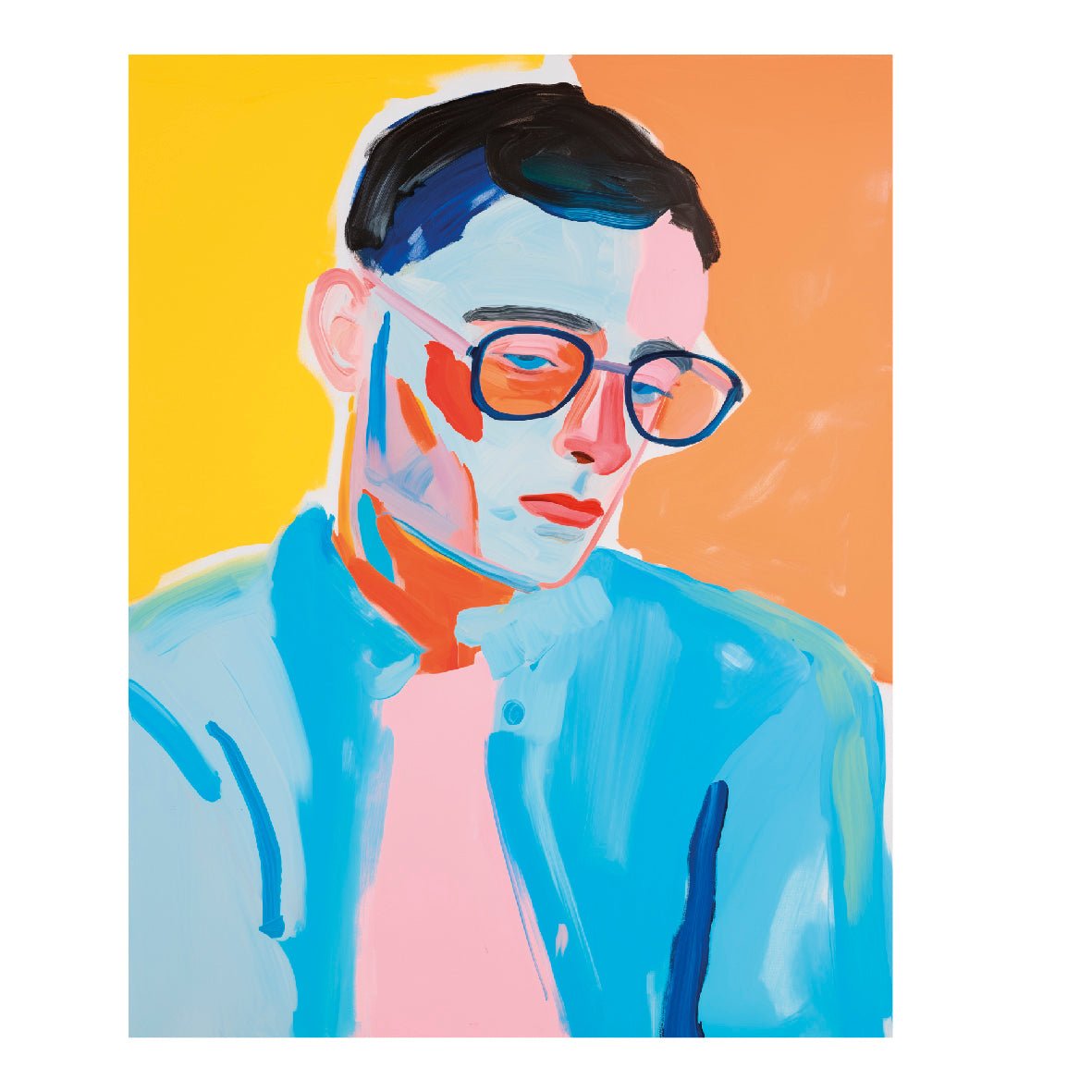 Decorative "Faces in Color" Poster | High - Quality Print | Repositionable Adhesive - Pasquín