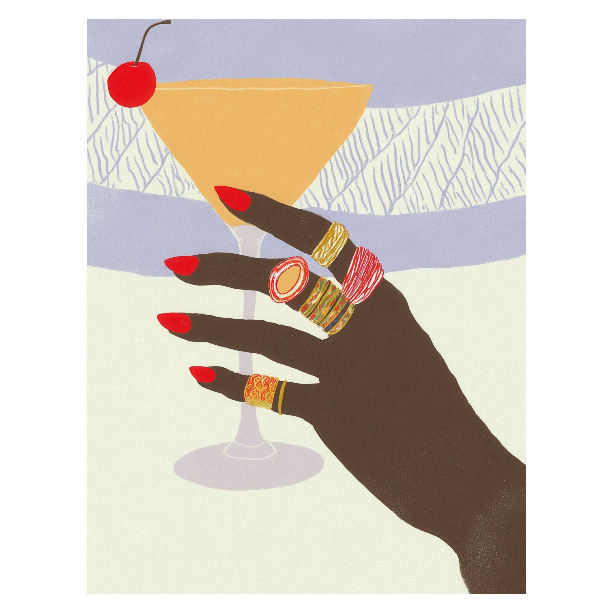 Decorative "Golden Drink" Poster | High - Quality Print | Repositionable Adhesive - Pasquín