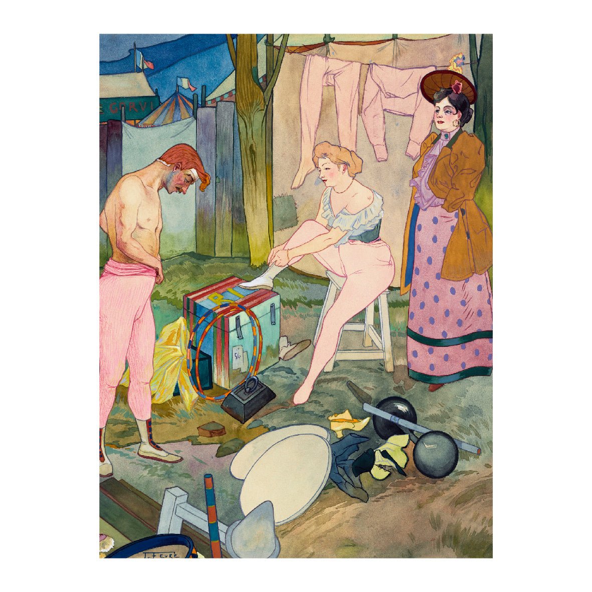 Decorative "Le Cirque Corvi (1893)" by Georges de Feure Poster | High - Quality Print | Repositionable Adhesive - Pasquín