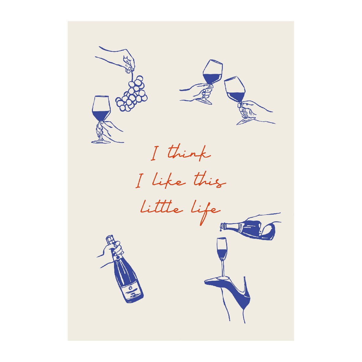 Decorative "Loving the Little Life" Poster | High - Quality Print | Repositionable Adhesive - Pasquín