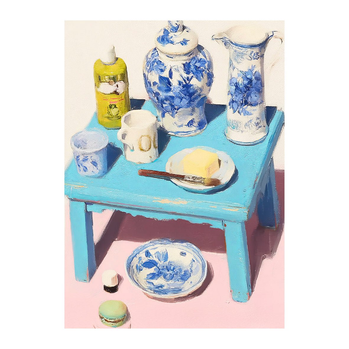 Decorative "Porcelain Whispers" Poster | High - Quality Print | Repositionable Adhesive - Pasquín