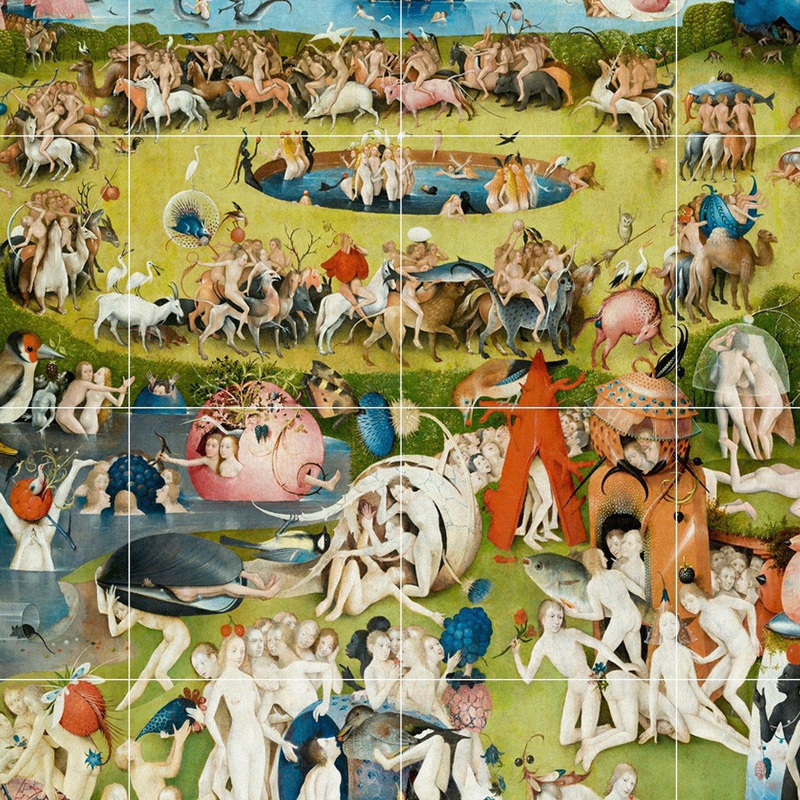 Decorative Removable Wall Tiles - The Garden of Earthly Delights Design - Pasquín