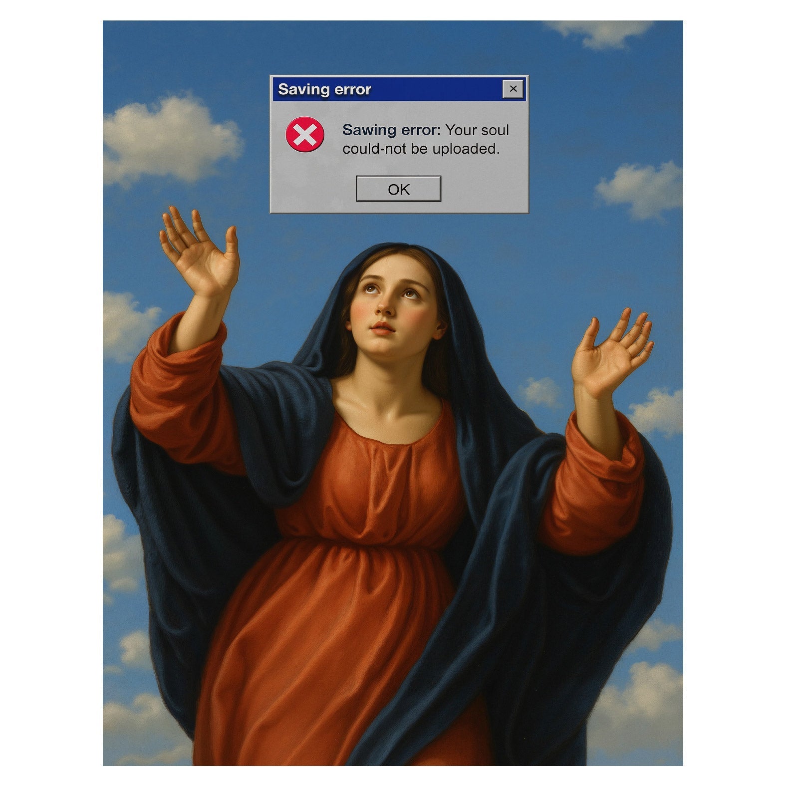 Decorative "Saving Error" Poster | High - Quality Print | Repositionable Adhesive - Pasquín