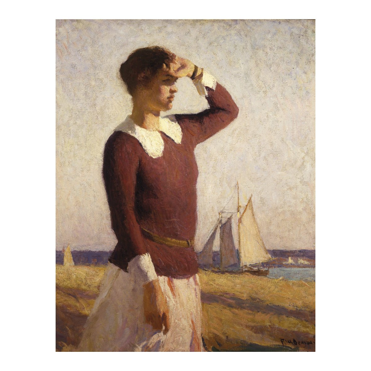 Decorative "The Watcher (1921)" by Frank Weston Benson Poster | High - Quality Print | Repositionable Adhesive - Pasquín