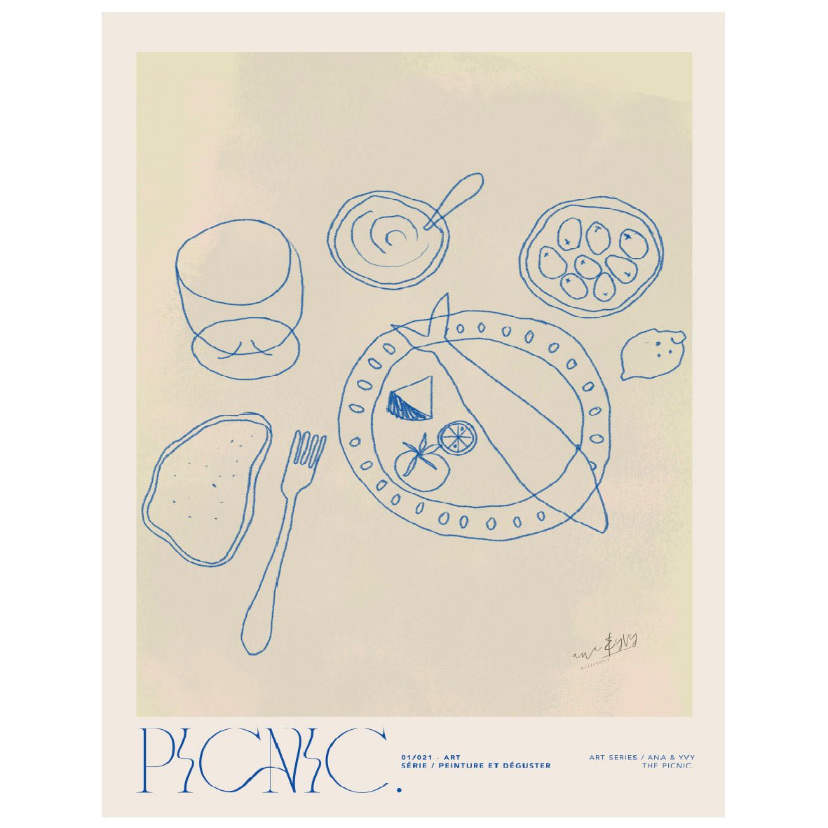 Picnic – Lunch Is Ready Reusable Peel - and - Stick Poster by Ana & Yvy - Pasquín