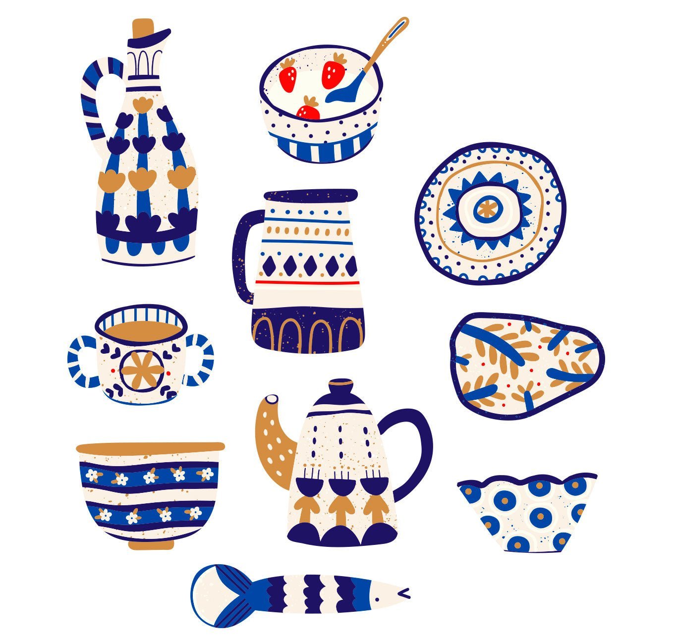 Set of 10 Reusable Stickers: Tea Party | High - Quality Print | Water - Resistant - Pasquín Store