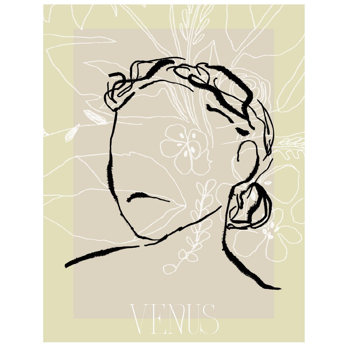 Woman Face Sketch Reusable Peel - and - Stick Poster - Pasquín