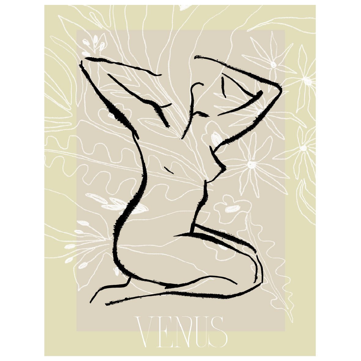 Woman Silhouette Sketch Reusable Peel - and - Stick Poster - Pasquín
