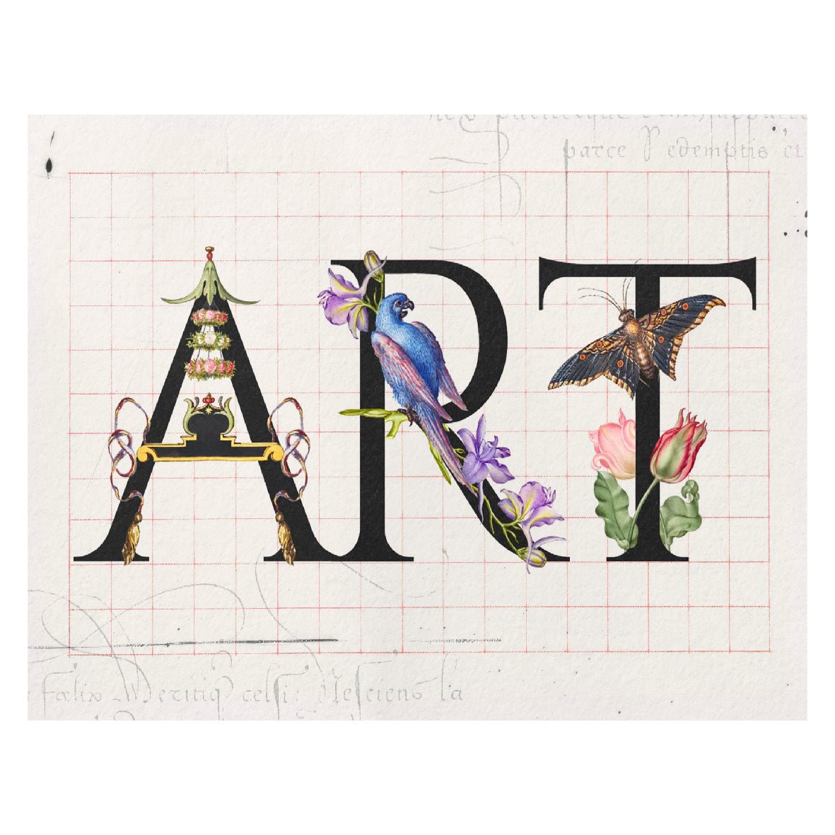 Decorative "A Cricket Surrounded by Insects (c. 1575 - 1580)" by Joris Hoefnagel Poster | High - Quality Print | Repositionable Adhesive - Pasquín