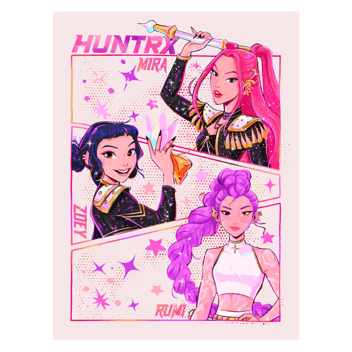 Decorative "Coquette Collection: Huntrix (Fan Art)" Poster | High - Quality Print | Repositionable Adhesive - Pasquín