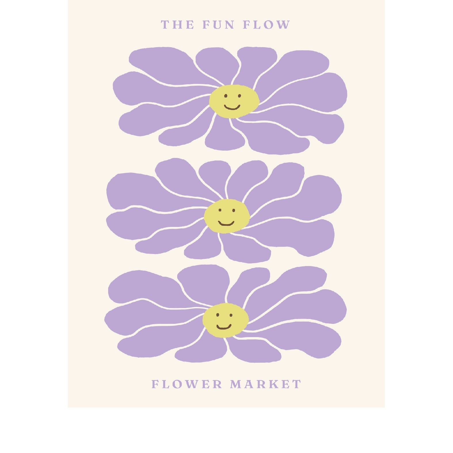 Decorative "Floral Market Collection: Three smiles" Poster | High - Quality Print | Repositionable Adhesive - Pasquín