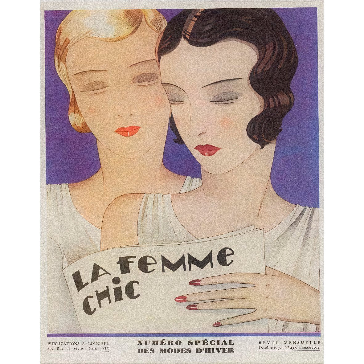 Decorative “Iconic La Femme Chic Cover (1930)" Poster | High - Quality Print | Repositionable Adhesive - Pasquín