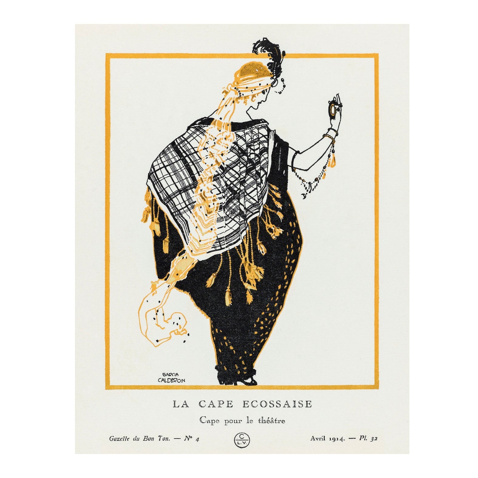 Decorative "La Cape Ecossaise (1914)" by Garcia Calderon Poster | High - Quality Print | Repositionable Adhesive - Pasquín