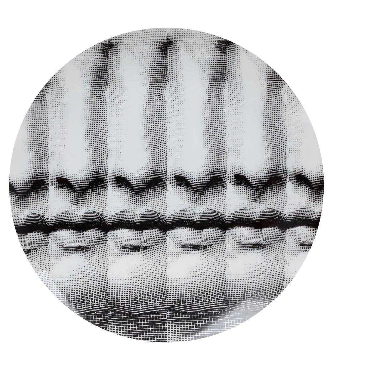 Decorative "Lina's Mouth (Round)" by P. Fornasetti Poster | High - Quality Print | Repositionable Adhesive - Pasquín