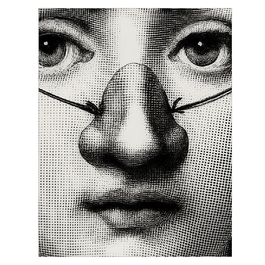 Decorative "Lina's Nose" by P. Fornasetti Poster | High - Quality Print | Repositionable Adhesive - Pasquín